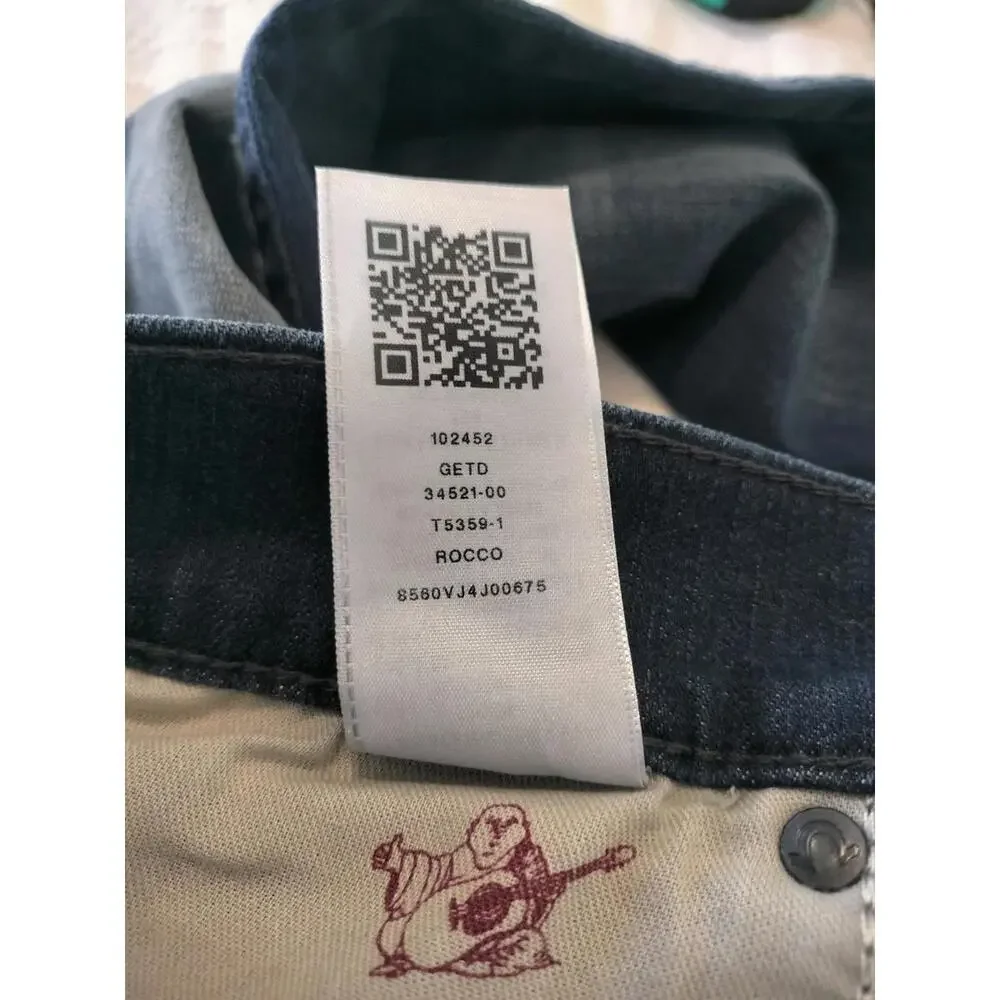 TRUE RELIGION Rocco‎ Relaxed Skinny Jeans Men’s 36x32 Dark Wash Standard